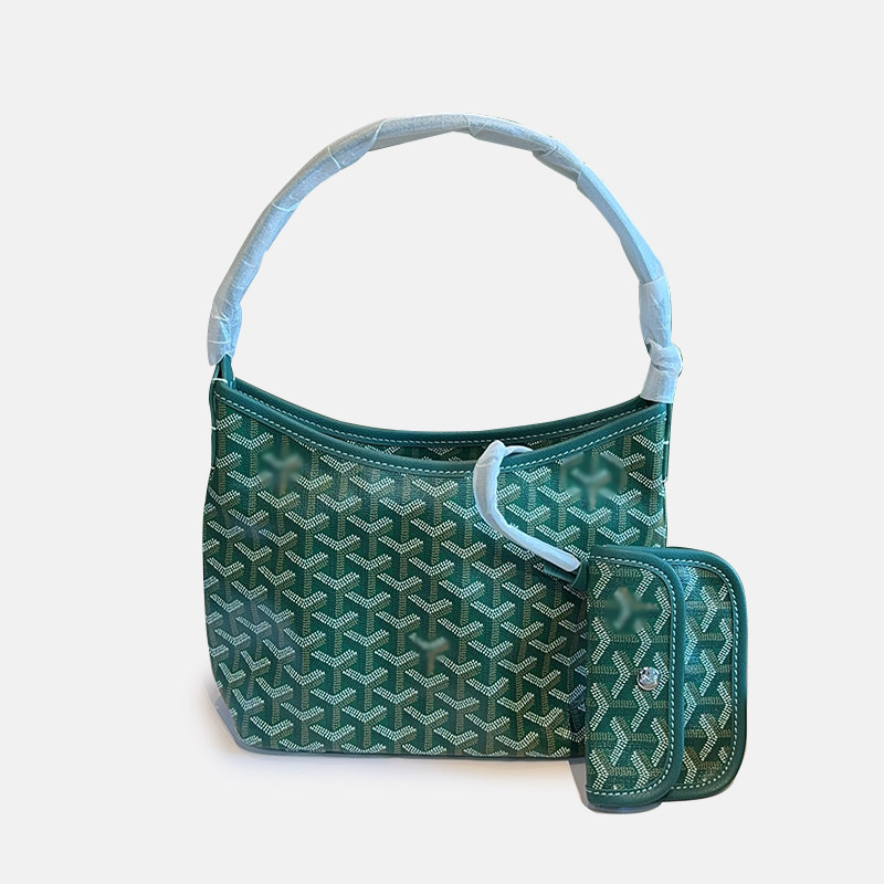 Women's Canvas Leather Trim Mini Hobo Bag