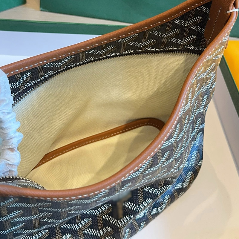 Women's Canvas Leather Trim Mini Hobo Bag
