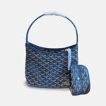 Women's Canvas Leather Trim Mini Hobo Bag