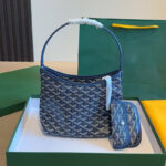 Women's Canvas Leather Trim Mini Hobo Bag