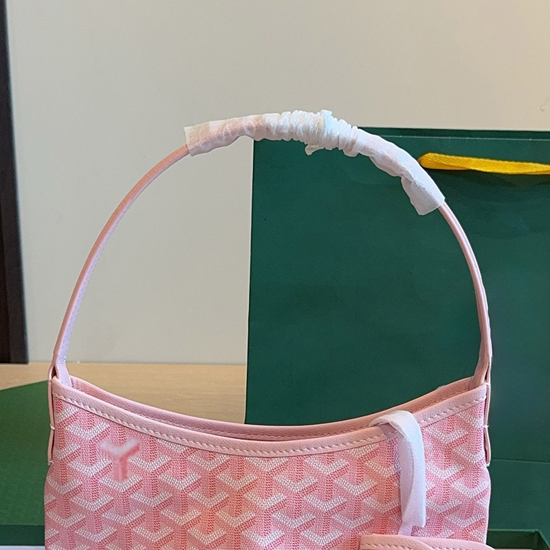 Women's Canvas Leather Trim Mini Hobo Bag