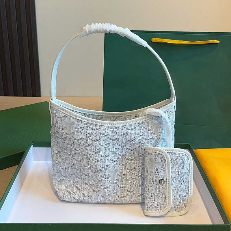 Women's Canvas Leather Trim Mini Hobo Bag