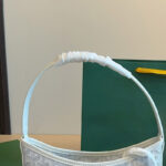 Women's Canvas Leather Trim Mini Hobo Bag