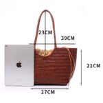 Women's Cowhide Woven Tote Bag