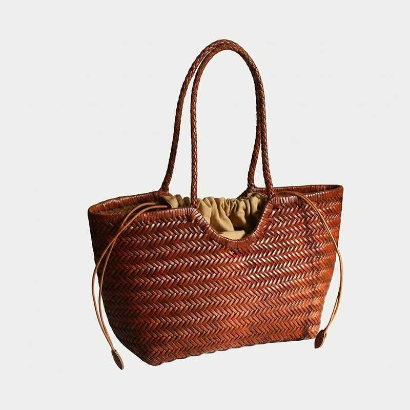 Women's Cowhide Woven Tote Bag