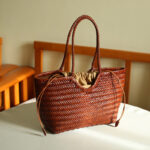 Women's Cowhide Woven Tote Bag