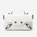 Women's Full-Grain Leather Cracked Flap Top Handle Crossbody Bag