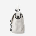 Women's Full-Grain Leather Cracked Flap Top Handle Crossbody Bag