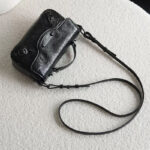 Women's Full-Grain Leather Cracked Flap Top Handle Crossbody Bag