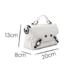 Women's Full-Grain Leather Cracked Flap Top Handle Crossbody Bag