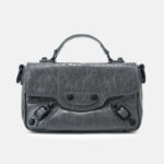 Women's Full-Grain Leather Cracked Flap Top Handle Crossbody Bag