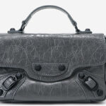 Women's Full-Grain Leather Cracked Flap Top Handle Crossbody Bag