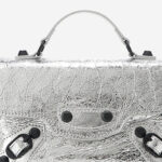 Women's Full-Grain Leather Cracked Flap Top Handle Crossbody Bag