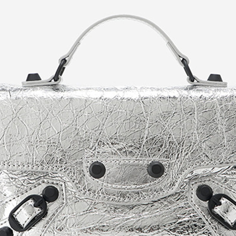 Women's Full-Grain Leather Cracked Flap Top Handle Crossbody Bag