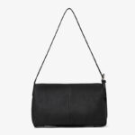 Women's Full Grain Leather Pebbled Lock Shoulder Crossbody Bag