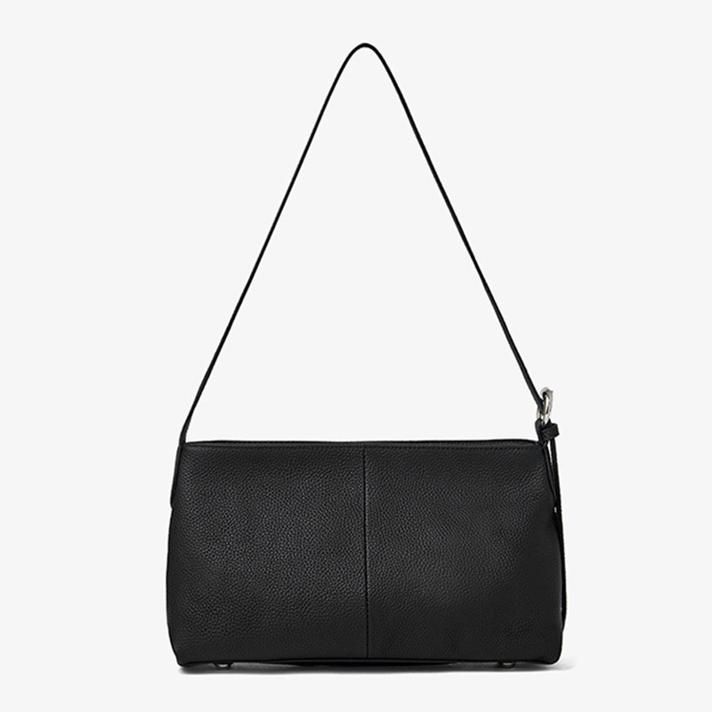 Women's Full Grain Leather Pebbled Lock Shoulder Crossbody Bag