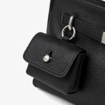 Women's Full Grain Leather Pebbled Lock Shoulder Crossbody Bag