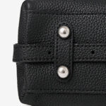Women's Full Grain Leather Pebbled Lock Shoulder Crossbody Bag