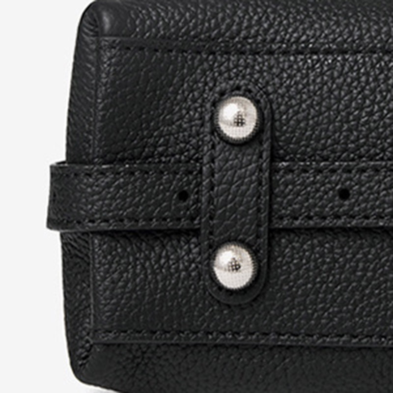 Women's Full Grain Leather Pebbled Lock Shoulder Crossbody Bag