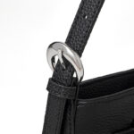 Women's Full Grain Leather Pebbled Lock Shoulder Crossbody Bag