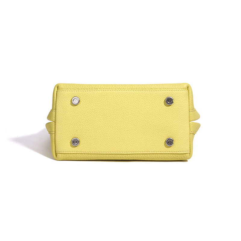 Women's Full-Grain Leather Pebbled Turn-Lock Crossbody Strap Bucket Bags