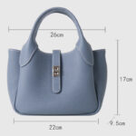 Women's Full-Grain Leather Pebbled Shoulder Crossbody Bucket Handbag