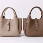 Women's Full-Grain Leather Pebbled Shoulder Crossbody Bucket Handbag
