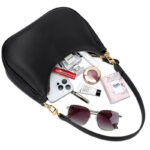 Women's Vegan Leather Crescent Shoulder Hobo Bag