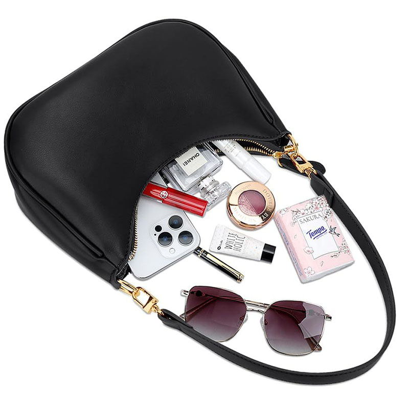 Women's Vegan Leather Crescent Shoulder Hobo Bag