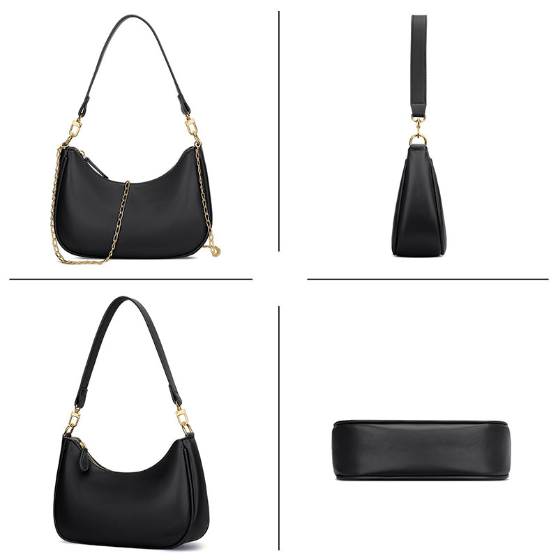 Women's Vegan Leather Crescent Shoulder Hobo Bag