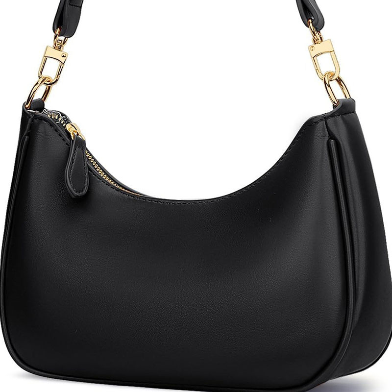 Women's Vegan Leather Crescent Shoulder Hobo Bag