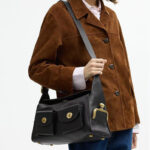 Women's Vegan Leather Structured Flap Lock Pocket Shoulder Bag