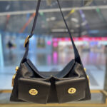 Women's Vegan Leather Structured Flap Lock Pocket Shoulder Bag