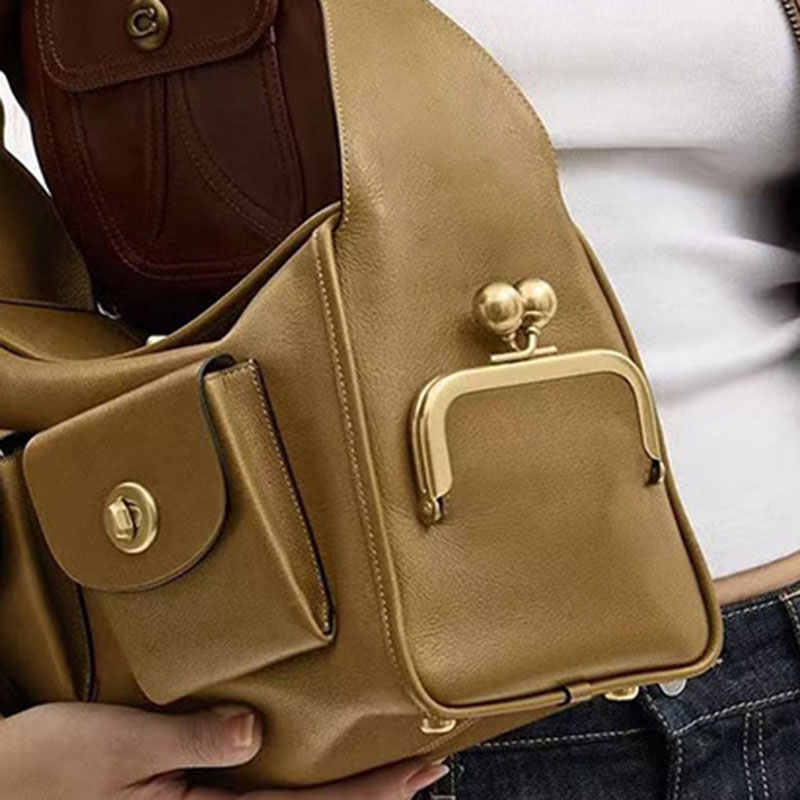Women's Vegan Leather Structured Flap Lock Pocket Shoulder Bag