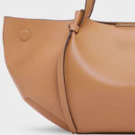 Women's Calfskin Ruched Tote Shoulder Bag