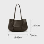 Women's Calfskin Ruched Tote Shoulder Bag