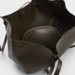 Women's Calfskin Ruched Tote Shoulder Bag