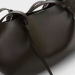 Women's Calfskin Ruched Tote Shoulder Bag