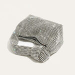 Women's Silver Rhinestone Knotted Top Handle Clutch Bag