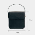 Women's Split Leather Structured Flap Shoulder Bag