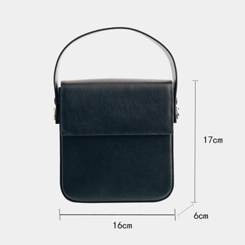 Women's Split Leather Structured Flap Shoulder Bag