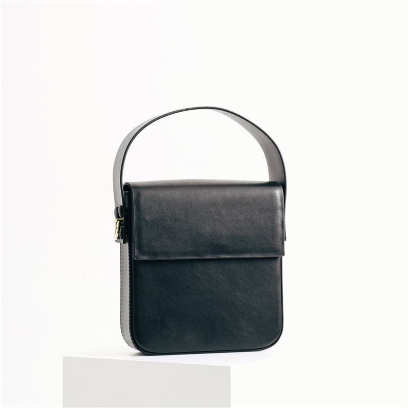 Women's Split Leather Structured Flap Shoulder Bag