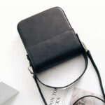 Women's Split Leather Structured Flap Shoulder Bag
