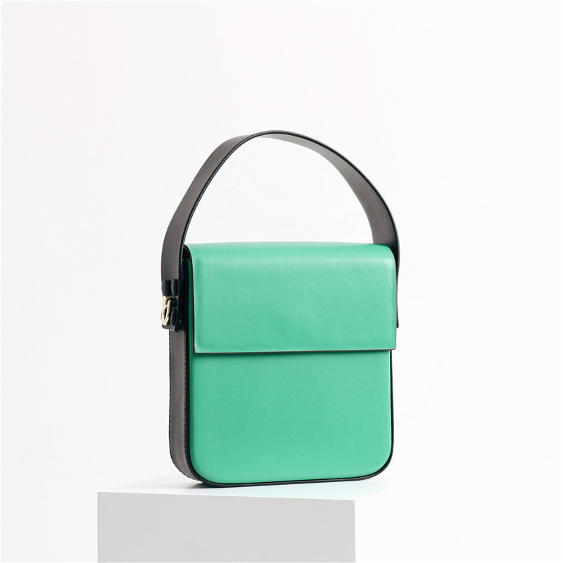 Women's Split Leather Structured Flap Shoulder Bag