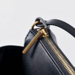 Women's Split Leather Gold-Hardware Lock Shoulder Bag