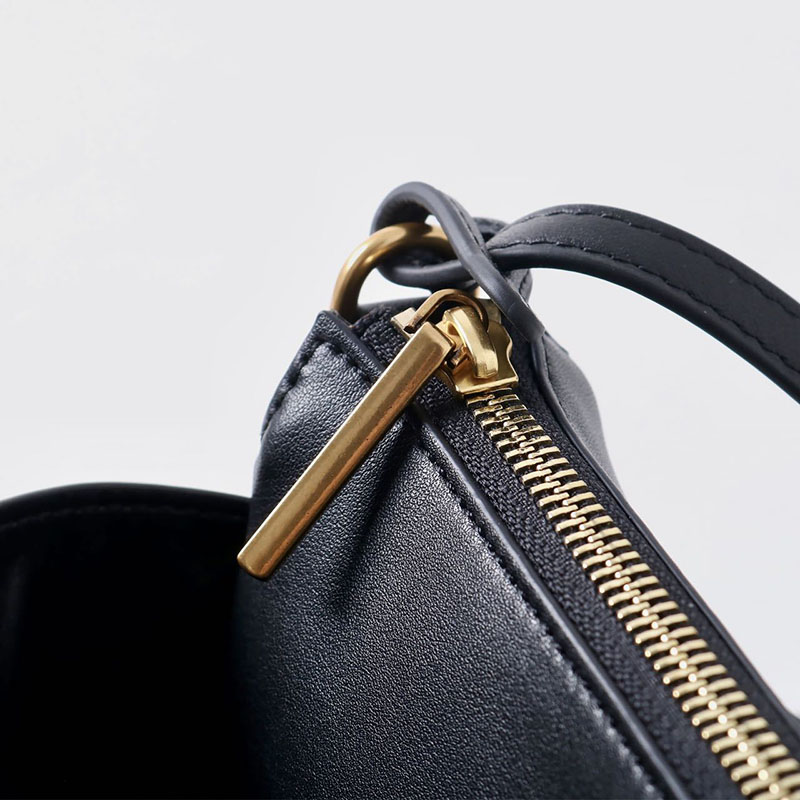 Women's Split Leather Gold-Hardware Lock Shoulder Bag
