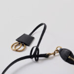 Women's Split Leather Gold-Hardware Lock Shoulder Bag