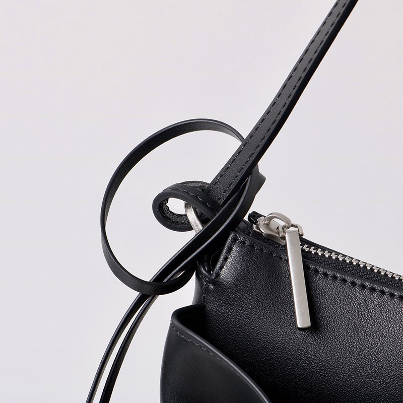 Women's Split Leather Structured Silver-Hardware Lock Shoulder Bag