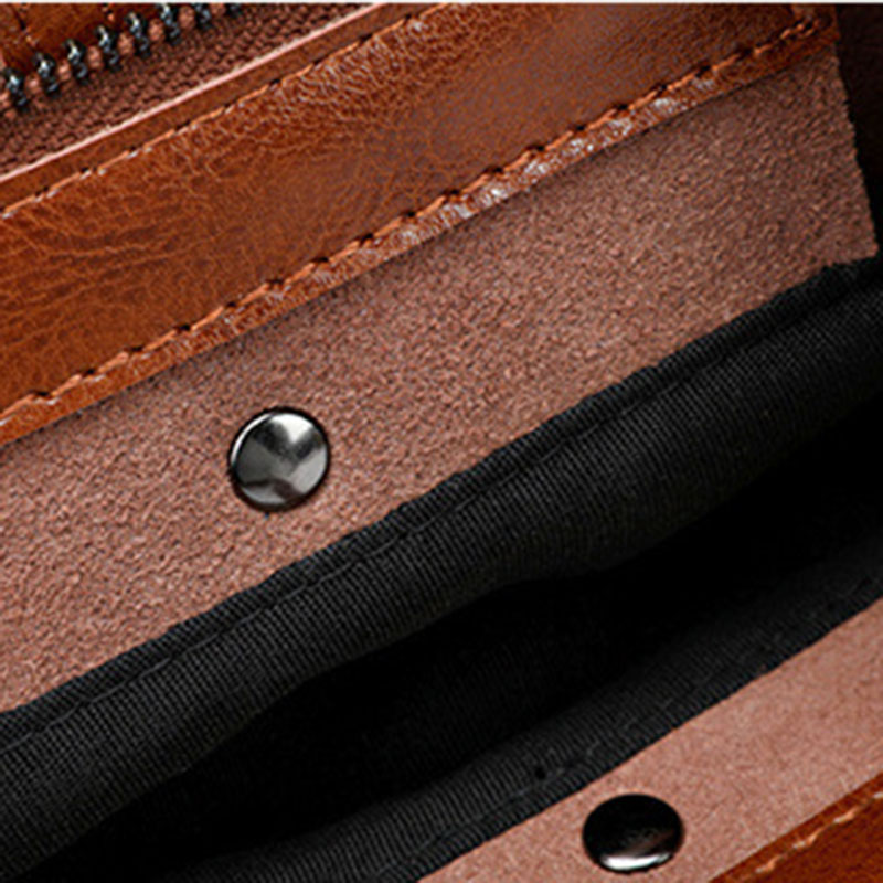 Women's Waxed Leather Structured Tote Shoulder Bag