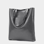 Women's Waxed Leather Structured Tote Shoulder Bag
